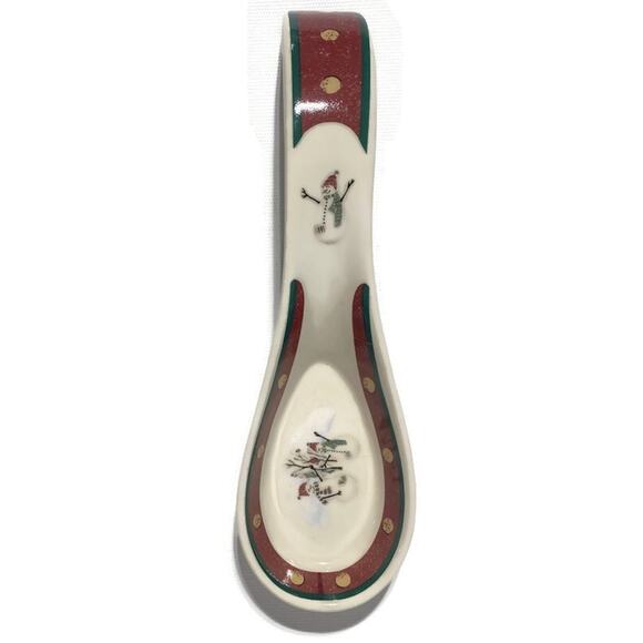 Royal Seasons Stoneware Snowman Spoon Rest and Sugar Bowl - Picture 3 of 7